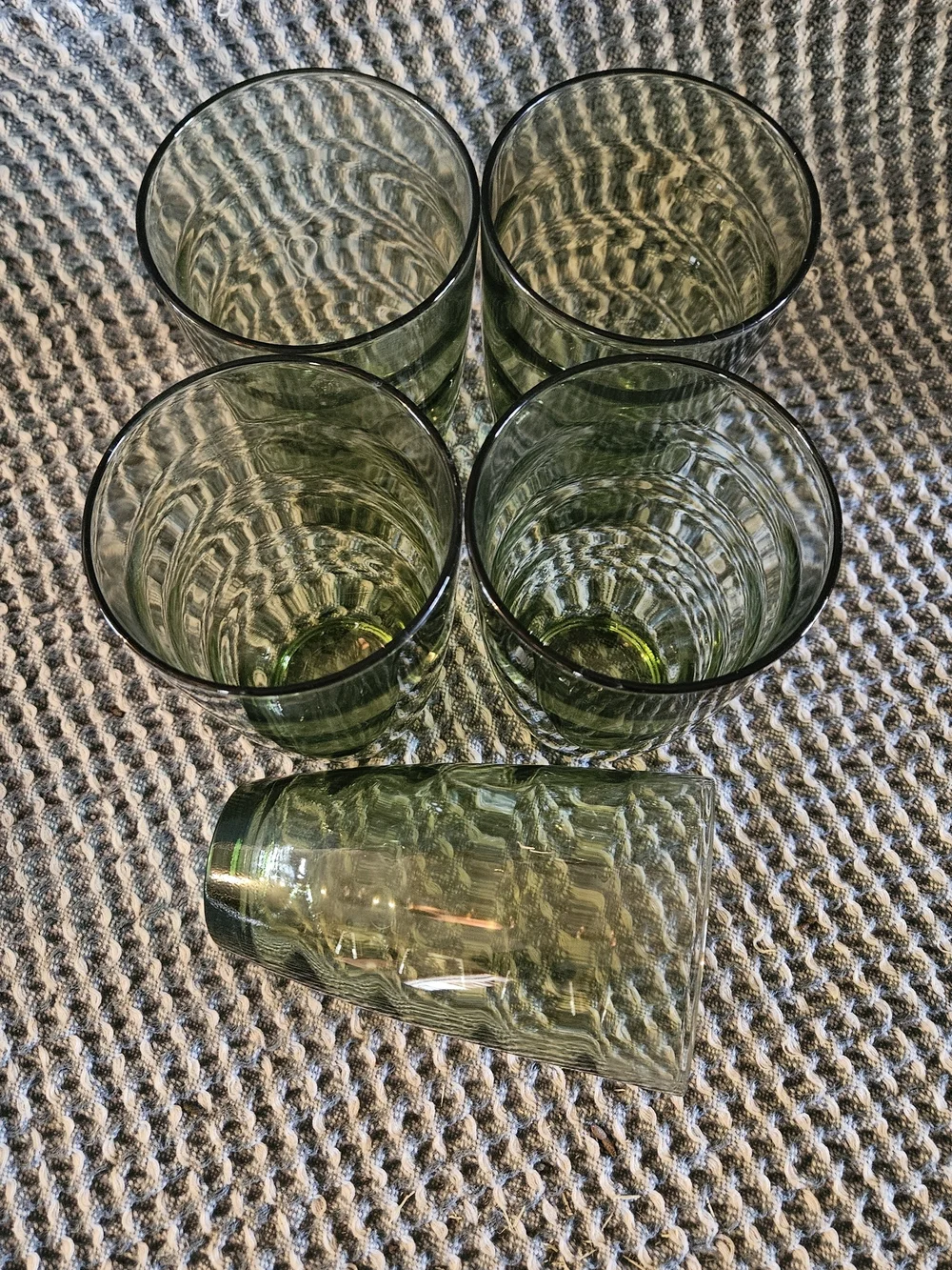 Set of 5 Green Glass Tumblers - Home Dining